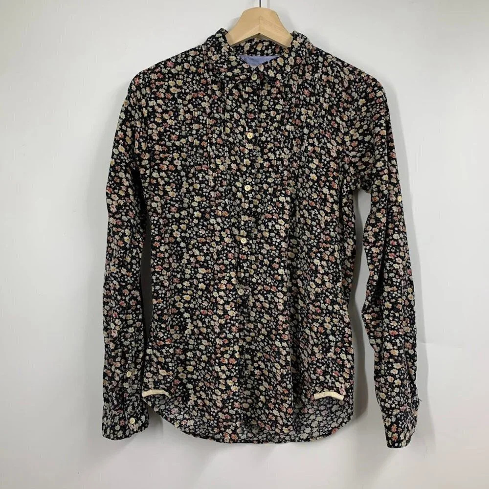 Birds of‎ Paradise Trovata Women's Ditsy Floral Pattern Corduroy Shirt Size XS